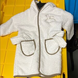 Peacock Alley White Textured Fabric children’s bathrobe